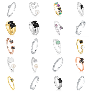 แหวนแฟชั่นระดับไฮเอนด์ รูปหมีสเปนสุดน่ารัก ชุบทองคำขาว ประดับพลอยเปิดประกายด้วยคิวบิกเซอร์โคเนียเป็นพลอยหลัก - Product Image 1