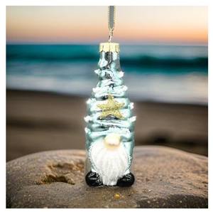 Ornements d'arbre de Noël en verre décoré de gobelins Décorations de plage de vacances festives - Product Image 6