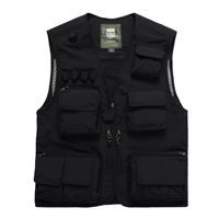 Gilet d'été pour hommes toutes saisons en maille à séchage rapide multi-sacs pour la photographie publicité chasse tir pêche fermeture à glissière