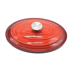 Casseroles de cuisine en <span class=keywords><strong>fonte</strong></span> émail, accessoire de rôtissoire à forme ovale et rouge, avec couvercle, nouveaux modèles de 4,5qt - Product Image 5