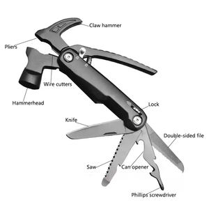 Kişiselleştirilmiş 14'ü 1 Arada Çok Amaçlı Alet Çekiç, Balta, Alüminyum Saplı Pençe Çekiçler, Açık Hava Hayatta Kalma Kiti - Product Image 3