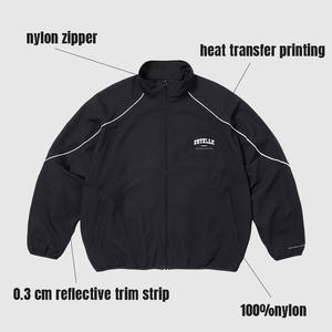 بدلة رياضية للجنسين مخصصة بتصميم عصري، سترة واقية من الماء والرياح بسحاب من النايلون والبوليستر الشبكي العاكس، من الشركة المصنعة - Product Image 3