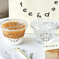 Gobelets jetables personnalisés avec logo, 4/6/8 oz, pour boissons froides, smoothies, thé au lait, bubble tea, avec couvercles, gobelets en plastique transparent pour café