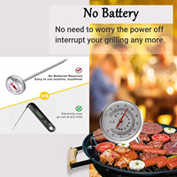 Termometer Daging BBQ Nirkabel Tahan Air dengan Dial 1-Inci dari Baja Tahan Karat untuk Memanggang, Memanggang Kue & Penggunaan Dapur