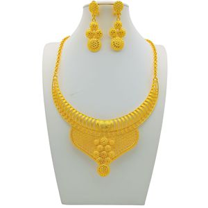 Ethnic 22k Gold Plated Crystal Trendy Flower Bridal Wedding Women's Jewelry <b>Sets</b> Necklace Earrings Ring <b>Bracelet</b> Dubai Setting - Product Image 4