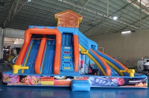 <span class=keywords><strong>Parc</strong></span> <span class=keywords><strong>aquatique</strong></span> gonflable mobile de grande taille en PVC avec toboggans gonflables, équipement de jeux aquatiques pour enfants, capacité de 500 kg - Product Image 4