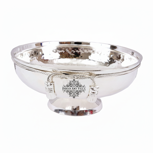 IndianArtVilla Cuenco de diseño de tamaño mediano Chapado en plata-500 ML para servir en el hogar, hotel y restaurante - Product Image 1