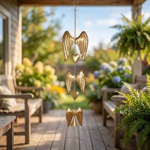 Chaman India Christmas Angel Wings Gold Metal Wind <b>Chime</b> <b>Bell</b> Ins Style Home Decor Bedroom Garden Wedding Decoration Iron - Product Image 3