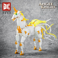 Ensemble de blocs de construction DK Angel Knight, 1289 pièces, modèle de cheval blindé articulé avec cavalier détachable, jouet DIY, cadeau pour garçons