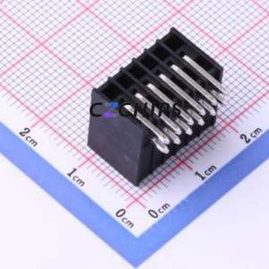 JL15EDGRHD-25406B01 Plug-in Terminal Block Bent Lead Through Hole,P=2.54mm Board-to-Board / Socket - Closed 2x6P 2.54mm Black - Product Image 2