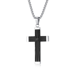 Instagram-worthy street style light-up <b>titanium</b> steel cross necklace for men, unique design, high-end feel, colorfast. - Product Image 5