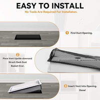 Couvercle d'évent en acier moderne et robuste de 4x10 pouces pour plateau d'insertion murale de plancher de bureau pour une ventilation efficace