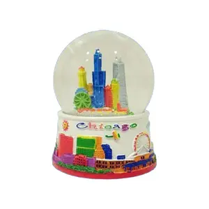 Zilver New York Skyline 10cm Sneeuwbol Voor Toeristische Souvenir