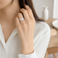 Bague de fiançailles en argent sterling 925 avec moissanite, taille émeraude poire, deux pierres, design classique