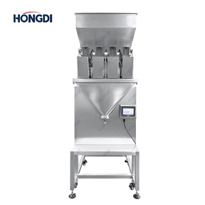 เครื่องบรรจุเม็ดแบบกึ่งอัตโนมัติควบคุมด้วย PLC แบบ 4 หัวชั่งน้ำหนักเชิงเส้น พร้อมระบบป้อนแบบสั่นสะเทือน สำหรับบรรจุภัณฑ์พลาสติกบรรจุอาหาร ขนาดเล็ก - Product Image 1