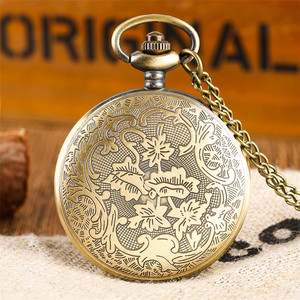<span class=keywords><strong>Orologio</strong></span> <span class=keywords><strong>da</strong></span> <span class=keywords><strong>Tasca</strong></span> <span class=keywords><strong>Vintage</strong></span> con Catena FOB, Stile Antico Bronzo, Design a Polpo Traforato, Movimento al Quarzo - Product Image 4