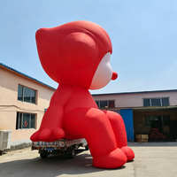 Mascotte gonflable personnalisée rouge en tissu Oxford, modèle publicitaire géant pour événements extérieurs et promotion