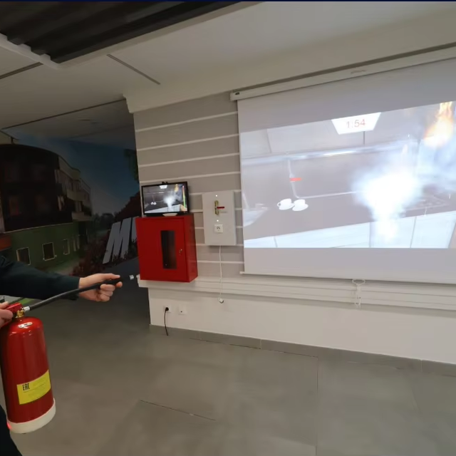 Fire Fighting Dual Light Laser Pointer Laser Flashlight Interactive Projection System 3D Fire Extinguisher Training Simulator