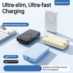 Banco de Energía Magnético Magsafered de Fábrica, Mini Banco de Energía de 10000 mAh, Cargador Inalámbrico Magnético de 15 W, Seguro y Rápido, Soporte Portátil y Tarjetero - Product Image 2