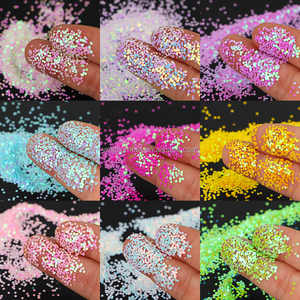 Poudre de <span class=keywords><strong>paillettes</strong></span> holographiques PET YMJ, <span class=keywords><strong>paillettes</strong></span> de polyester à changement de couleur nacré pour ongles, gobelets et créations en résine - Product Image 1