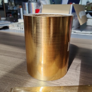 Papier <span class=keywords><strong>UDV</strong></span> or et argent brossé, adhésif acrylique écologique sensible à la pression, taille de rouleau simple face pour impression d'autocollants - Product Image 3