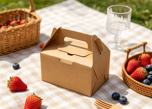 Eco-Friendly Recyclable High-End Natural Kraft Paper Square Box Woven Handles Fixed Metal Rivets Sturdy Load Bearing Four-Color - Product Image 6