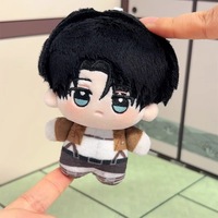 Porte-clés en peluche brodé de haute qualité de 10 cm, motif Attack on Titan, mignon, pour la décoration de sac à dos