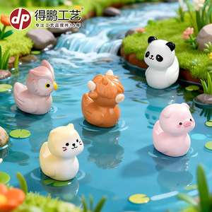 Adornos de Resina de Animales de Dibujos Animados, Conejo, Gato, Panda, Cerdo, Búho, Gatito, Vaca de las Tierras Altas, Decoraciones Artísticas para el Hogar y Escritorio, Regalos Artesanales - Product Image 4