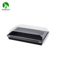 PE Laminated Coated Wasserdichtes Kraft Food Boat Papier fach mit PET-Deckel