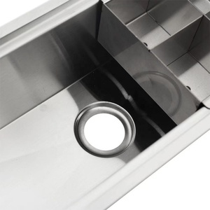 Nouveau design 2026, évier à canalisation en acier inoxydable 304 satiné brossé NANO BLACK, fait main, avec mini-bol et égouttoir à vaisselle - Product Image 5