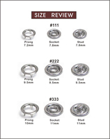 Kancing Tekan Logam Kuningan Sederhana Perak Nikel 4 Bagian Cincin Dapat Dicuci Pakaian Bayi Pengikat Pakaian Anak 7.2/9.5/10mm