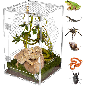 Akrilik sürüngen kutusu örümcekler, kurt örümcekler, Geckos, havalandırmalı Habitat, örümcek ve sürüngen teraryum atlama için uygun - Product Image 1