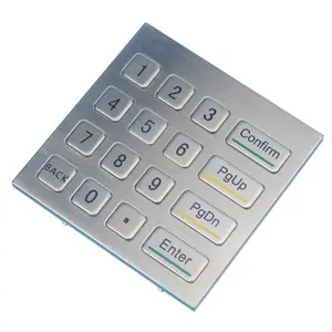 Tastiera personalizzata in metallo a 16 tasti numerici tastiera incorporata industriale