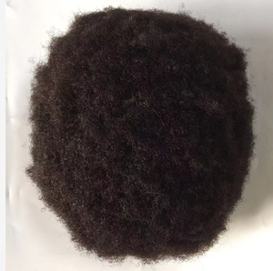 Postiche Afro-Américain 100% Indien Remy Cheveux Humains Peau Mince 6mm Afro Bouclés Toupets Stock - Product Image 6