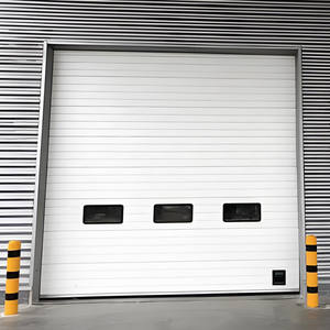 Porte de garage sectionnelle électrique à levage élevé avec fenêtre de visualisation pour les zones de chargement industrielles à usage intensif - Product Image 2