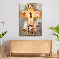 Peinture Diamant 5D Faite à la Main sur Toile, Motif Religieux Jésus Impressionniste, Kits DIY avec Cadre en Bois, Broderie Point de Croix par Numéros
