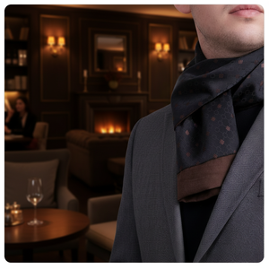Exve Exclusive Black and Camel <b>Brown</b> Square Pattern Double-Sided Traditional Turkey Scarf & Shawl - Product Image 3