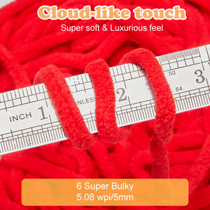 Fil chenille anti-boulochage fait main pour tricot à la main, idéal pour pantoufles hautes et petits foulards, 100% polyester, motif teint, motif bande glacée, Nouveau - Product Image 6