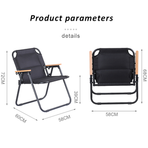 Chaise longue de plage pliable moderne pour adultes, en acier, réglable, pour pique-nique, camping, avec accoudoirs - Product Image 6