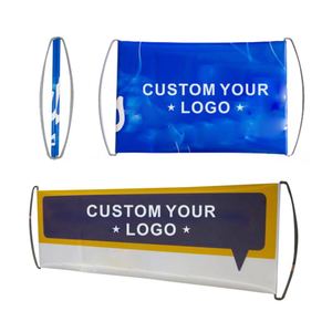 Custom Printing Hand Pull Out Scrolling Retractable <b>Fan</b> Banner 24cmx70cm - Product Image 1