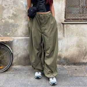 Nuovi Pantaloni da Lavoro Elasticizzati alla <span class=keywords><strong>Moda</strong></span> a <span class=keywords><strong>Vita</strong></span> <span class=keywords><strong>Bassa</strong></span>, Pantaloni Cargo a Gamba Larga in Cotone Tessuto per Donna - Product Image 1