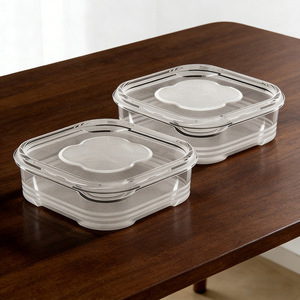 Transparent food storage boxes for refrigerators, kitchens, vegetables, frozen meat, and other <b>plastic</b> sealed <b>containers</b>. - Product Image 2