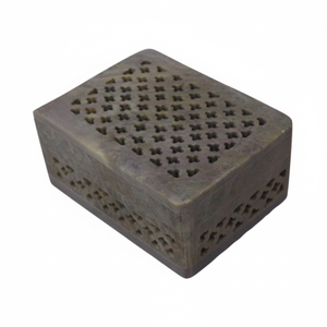 Caja de Piedra Jabonosa Hecha a Mano con Tallado Intrincado, Caja de Regalo de Piedra de Lujo, Organizador de Joyas - Product Image 1