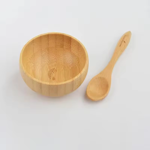 מכירה חמה ידידותית לסביבה עגולה במבוק סט קערת מסכת ערבוב פנים קערת עץ טבעי עם סט כפיות לטיפוח העור - Product Image 2