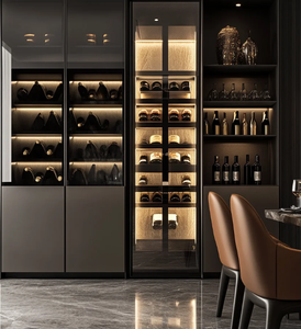 Custom Size Display <b>Cabinet</b> Wooden <b>Wine</b> <b>Cabinet</b> Restaurant Furniture Modern Luxury Display <b>Cabinet</b> - Product Image 2