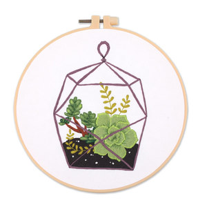 Bordados Starter Kit para Iniciantes Carimbado <span class=keywords><strong>Cross</strong></span> <span class=keywords><strong>Stitch</strong></span> Kits com Flores Bonitas e Plantas Padrões para Adultos Crianças - Product Image 5