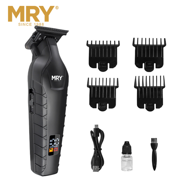 MRY Professional Cordless Rechargeable Electric Hair Trimmer for Men Zero Gapped Large Capacity Stainless Steel Shaving Machine