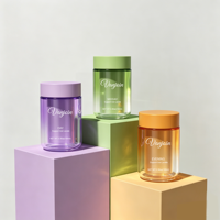 Flacon en verre vide de luxe à double paroi rond de 100 ml, 150 ml, 180 ml pour emballage de capsules de suppléments vitaminiques avec bouchon en plastique