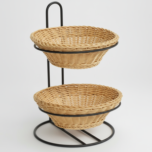 Belle corbeille de fruits en fer de ferme avec des détails forgés à la main de qualité supérieure et une finition rustique pour les intérieurs vintage modernes - Product Image 1