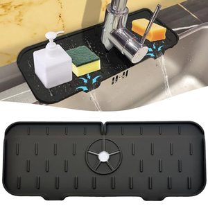 Alfombrilla de silicona para grifo de cocina, protector contra salpicaduras y almohadilla de drenaje para grifo de baño, producto para el hogar detrás del grifo - Product Image 1